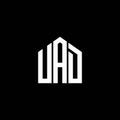 UAD letter logo design on BLACK background. UAD creative initials letter logo concept. UAD letter design Royalty Free Stock Photo