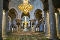Magnificent interior in Sheikh Zayed Grand Mosque in Abu Dhabi