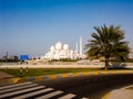 1/21/2013 UAE abudhabi Sheikh Zayed Grand Mosque in Abu Dhabi, United Arab Emirates. before its fully furnished Royalty Free Stock Photo