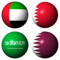 UAE Bahrain Saudi Arabia Qatar flags