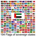 UAE, collection of vector images of flags of the world