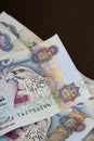 UAE currency dirhams closeup note Royalty Free Stock Photo