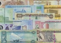 UAE different currency notes business background Royalty Free Stock Photo