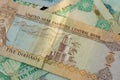 UAE Dirhams. Banknote background