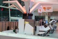 UAE, DUBAI - CIRCA 2019: RoboCafe first full robotic coffee shop: A cafe run by robots is opening in Dubai. Orders will be taken,