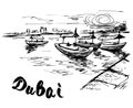 UAE - Dubai creek boats at the creek wharf