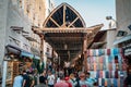 UAE, DUBAI - February 2020: Gold and Spice Souk in Dubai, famous tourist place