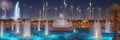 UAE, Dubai Fountain, the largest fountain complex in the world, with grand water shows