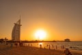 UAE/DUBAI - 26 SEP 2012 - Sunset at the famous Burj Al Arab.