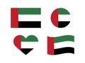 United Arab Emirates flag icon set vector Royalty Free Stock Photo