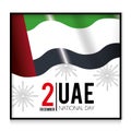 Uae flag with firewords to patriotic national day Royalty Free Stock Photo