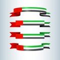 UAE flag Ribbons banners ribbon icon national flag of United Arab Emirates UAE For card banner on holiday theme National Day Royalty Free Stock Photo