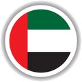 UAE flag round shape Vectors Royalty Free Stock Photo