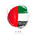 UAE flag in the shape of a big circle. Vector illustration Royalty Free Stock Photo