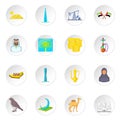 UAE icons set, cartoon style Royalty Free Stock Photo