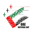 UAE National Day poster with planes performing aerobatics