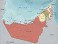 United Arab Emirates - Highly detailed editable political map with labeling. Royalty Free Stock Photo