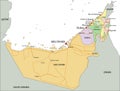 United Arab Emirates - Highly detailed editable political map with labeling. Royalty Free Stock Photo