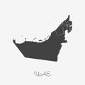 UAE region map: grey outline on white background. Royalty Free Stock Photo