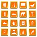 UAE travel icons set orange Royalty Free Stock Photo