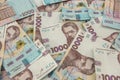 UAH. Background of new 1000 banknote of Ukraine. Same and money cocncept Royalty Free Stock Photo