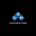 UAN letter logo design on BLACK background. UAN creative initials letter logo concept. UAN letter design Royalty Free Stock Photo