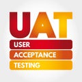 UAT - User Acceptance Testing acronym, technology concept background Royalty Free Stock Photo