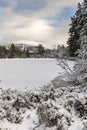 Uath Lochan in Winter at Glen Feshie in the Cairngorms National Park.