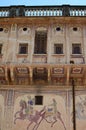 Fresco of Army Procession at Historic Uattara Haveli, Nawalgarh, Rajasthan, India