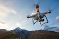 Uav drone copter flying with digital camera Royalty Free Stock Photo