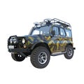 UAZ car SUV camouflage colors Royalty Free Stock Photo