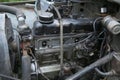 UAZ Patriot, close-up of the engine, front view. Internal combustion engine, car parts, deteyling . Engine compartment