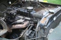 UAZ Patriot, close-up of the engine, front view. Internal combustion engine, car parts, deteyling . Engine compartment