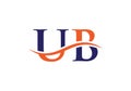 UB logo design. Initial UB letter logo vector. Swoosh letter UB logo design Royalty Free Stock Photo