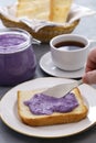 ube halaya purple yam jam toast Royalty Free Stock Photo