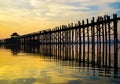 Ubein Bridge at sunrise, Mandalay, Myanmar