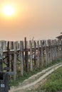 Ubein Bridge during sunset Mandalay, Myanmar Mar 2017