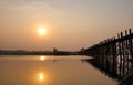 Ubein bridge at sunset in Myanmar