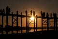 Ubein, World longest wooden bridge at sunset Mandalay, Myanmar