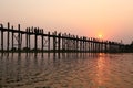 Uben Bridge, Amarapura Royalty Free Stock Photo