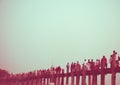 Ubeng bridge, wooden bridge in Mandalay, Myanmar