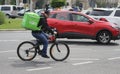 Uber Eats courier - Bucharest Royalty Free Stock Photo