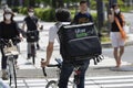 Uber Eats driver in Tokyo Royalty Free Stock Photo