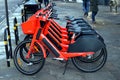 Uber Jump e-bikes on a pavement in London Royalty Free Stock Photo