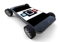 Uber Logo on smartphone with wheels Royalty Free Stock Photo