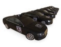 Uber taxi fleet in a row Royalty Free Stock Photo