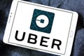 Uber taxi logo Royalty Free Stock Photo