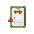 uber, taxi, mobile line icon colored. element of car repair illustration icons. Signs, symbols can be used for web, logo Royalty Free Stock Photo