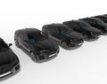 UberBLACK cars in a row concept