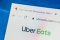 Ubereats.com Web Site. Selective focus.